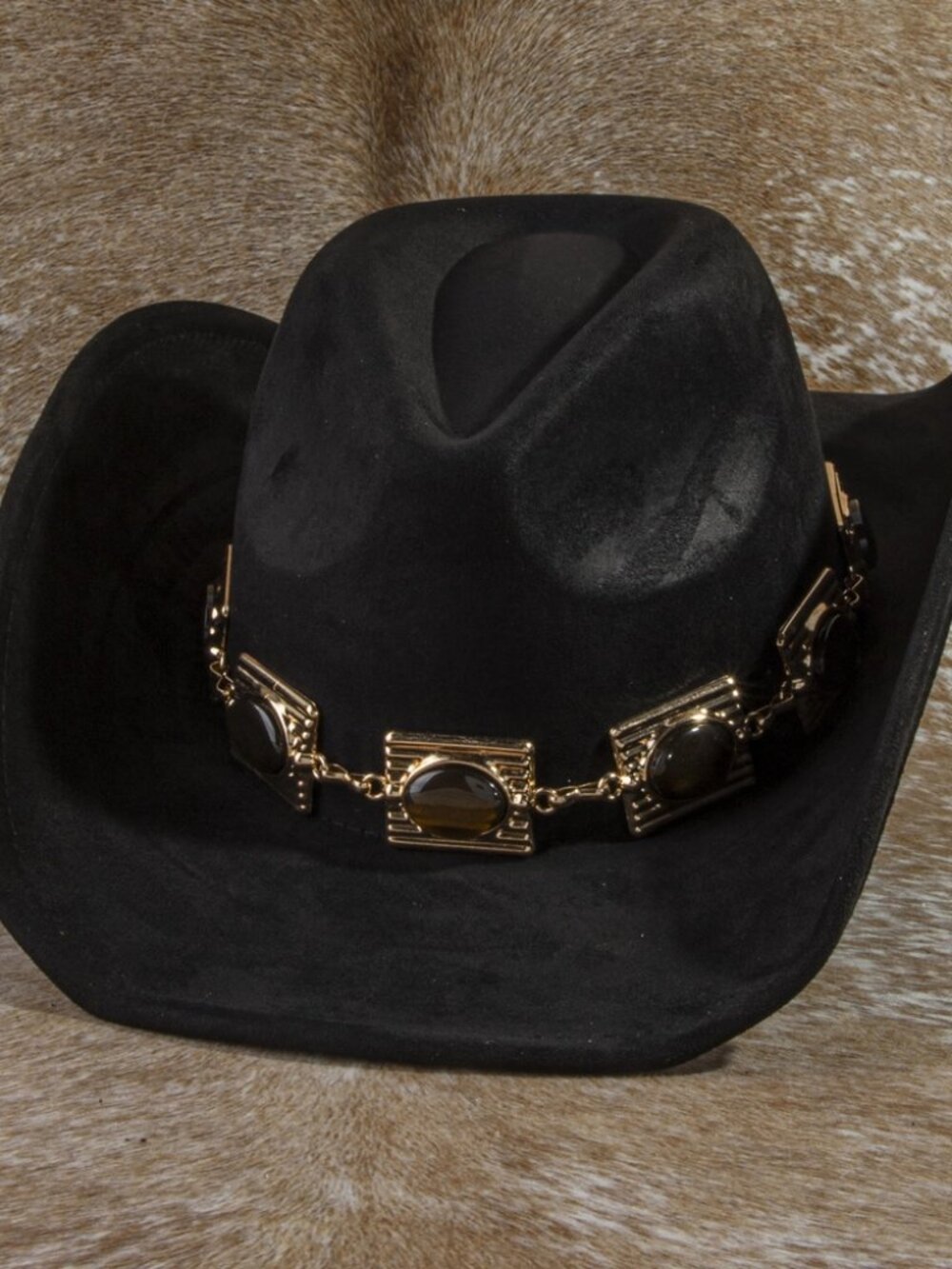 Stylish Framed Stone Concho Cowboy Hat